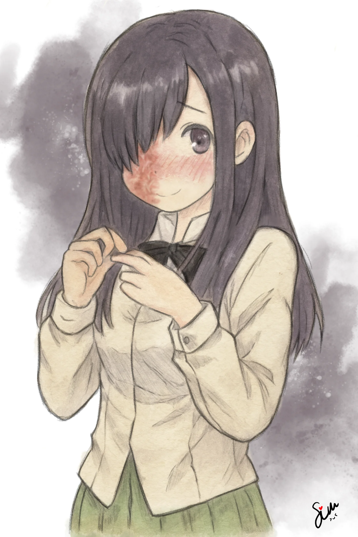 Full color Hanako portrait illustration by Sim.
